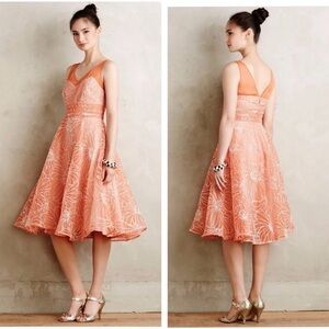 Moulinette Soeurs Calendula Embroidered Organza Dress 6 New with tags